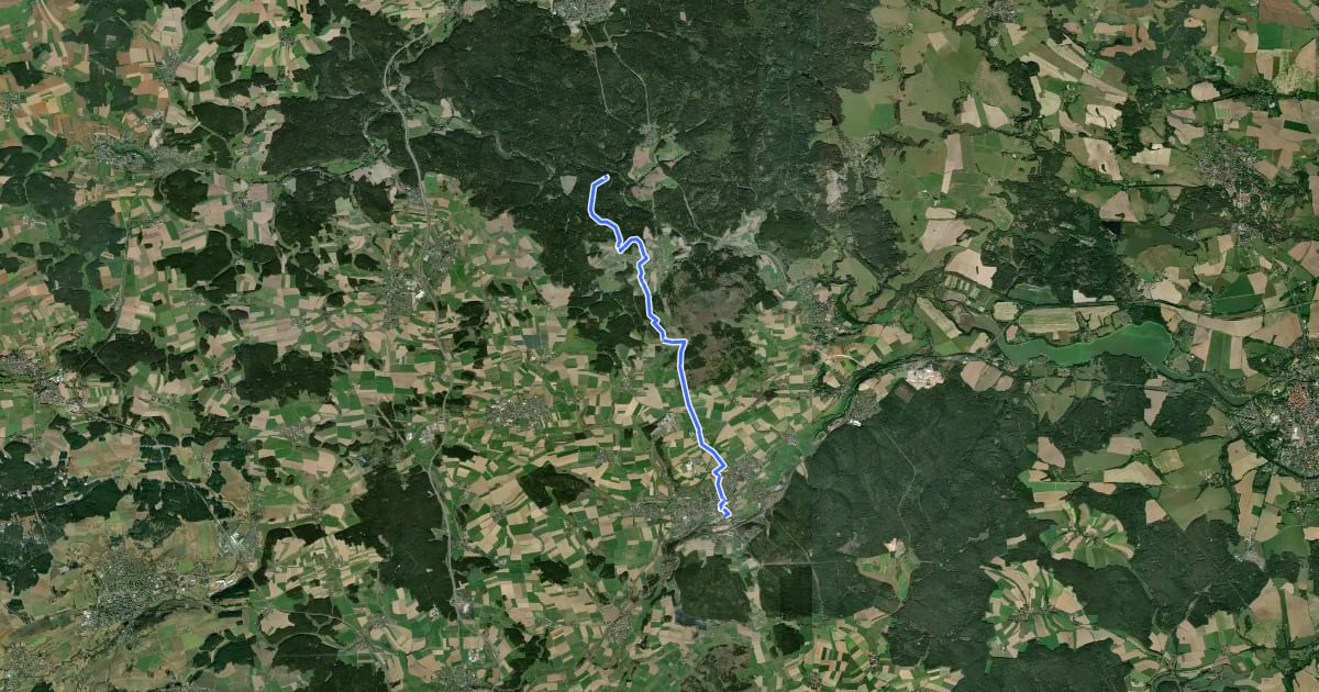 Маршрут Arzberg-Wellerthal на спутниковом снимке