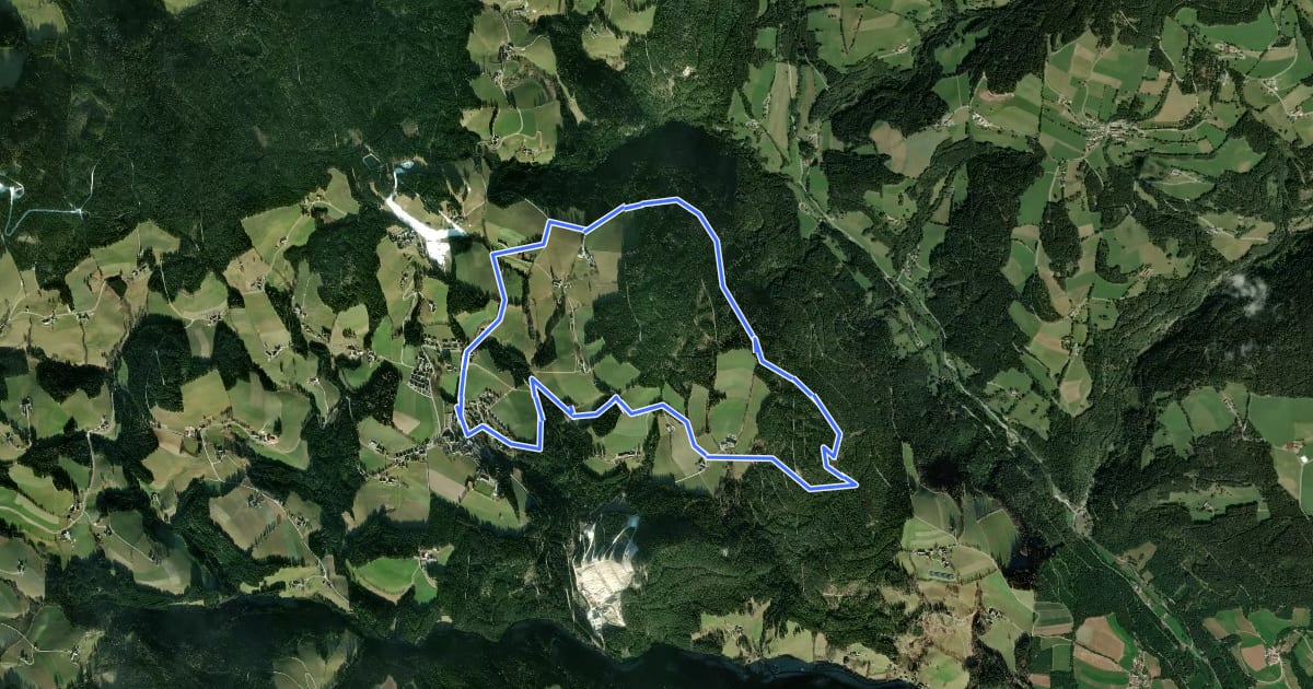 Маршрут Arzbergrundwanderweg на спутниковом снимке