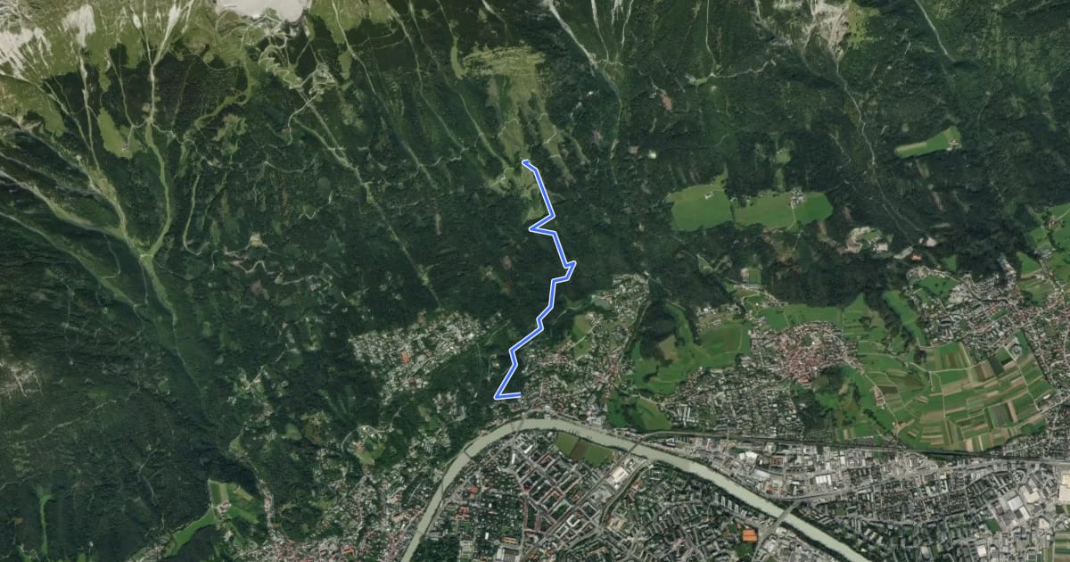 Маршрут Arzler Alm Trail на спутниковом снимке