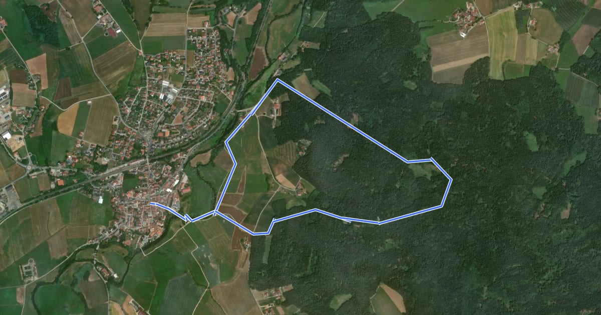 Маршрут As02 (Kapellenweg, Arnschwang) на спутниковом снимке