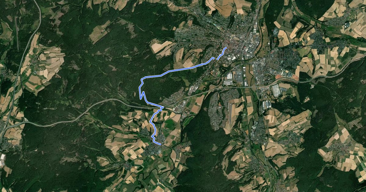 Маршрут Asbachweg на спутниковом снимке