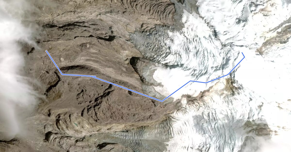 Маршрут Ascenso al Pico Norte (F) на спутниковом снимке
