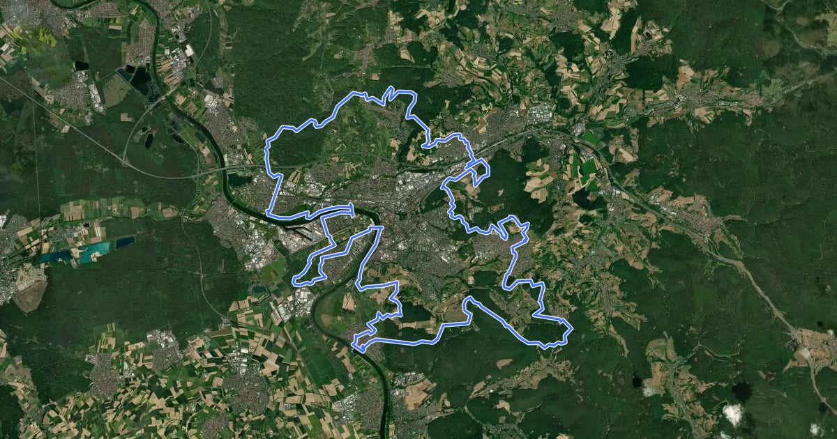 Маршрут Aschaffenburg Rundweg на спутниковом снимке