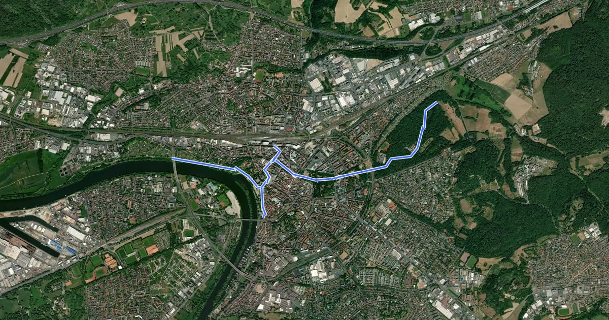 Маршрут Aschaffenburg Rundweg Zubringer на спутниковом снимке