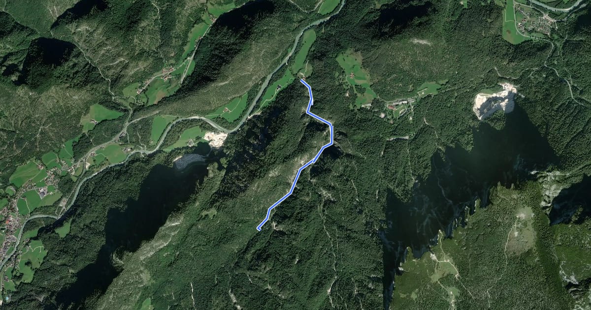 Маршрут Aschauer Klamm на спутниковом снимке