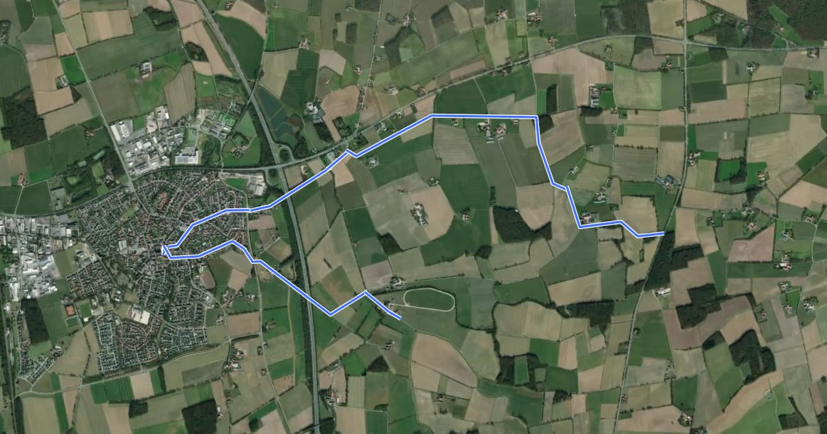 Маршрут Ascheberg Rundweg A2 на спутниковом снимке