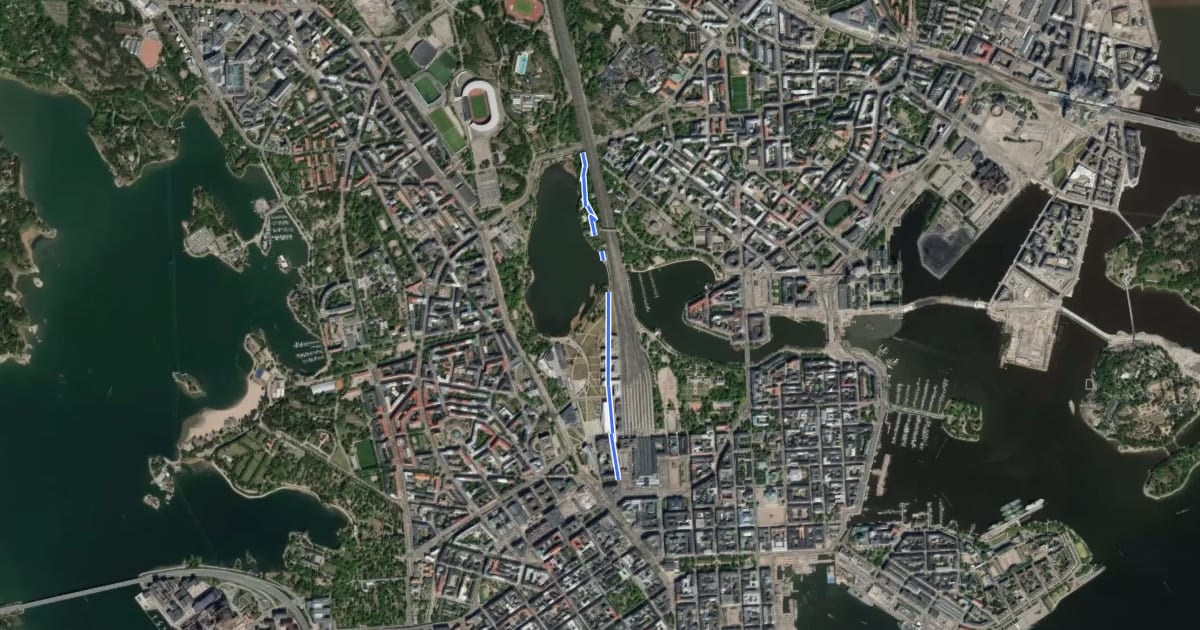 Маршрут Asema-aukio - Linnunlaulu - Helsinginkatu на спутниковом снимке