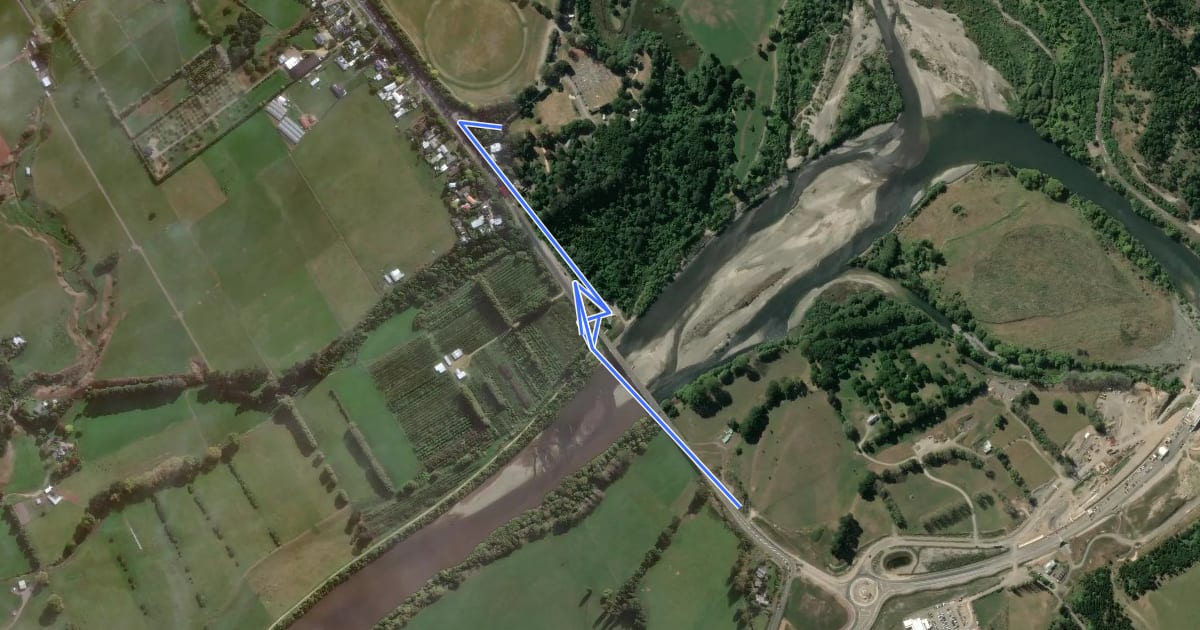 Маршрут Ashhurst to Western Gateway Shared Path на спутниковом снимке