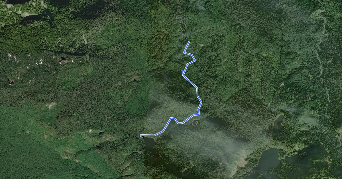 Маршрут Ashland Lakes Trail на спутниковом снимке