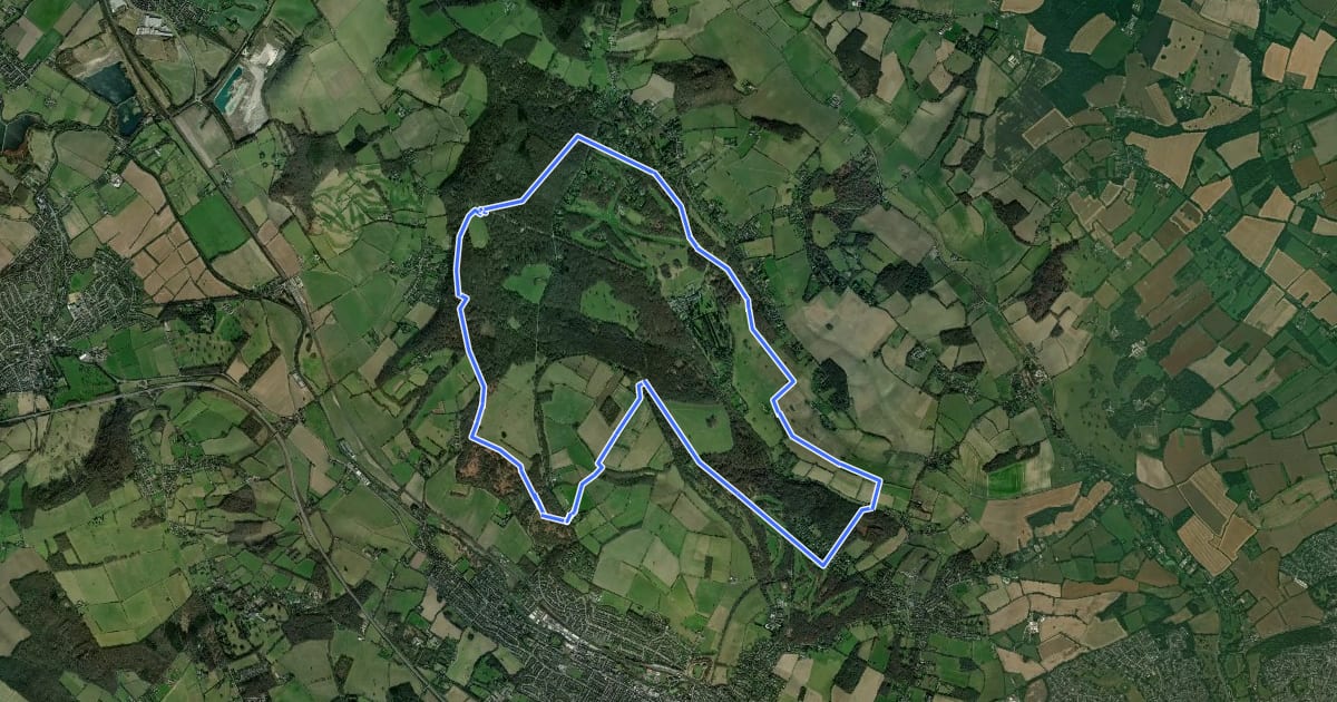 Маршрут Ashridge Boundary Trail South, Ashridge Estate на спутниковом снимке