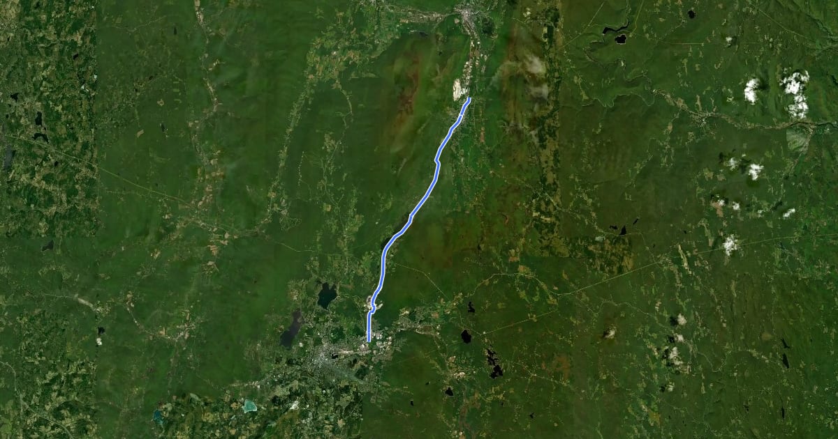 Маршрут Ashuwillticook Rail Trail на спутниковом снимке