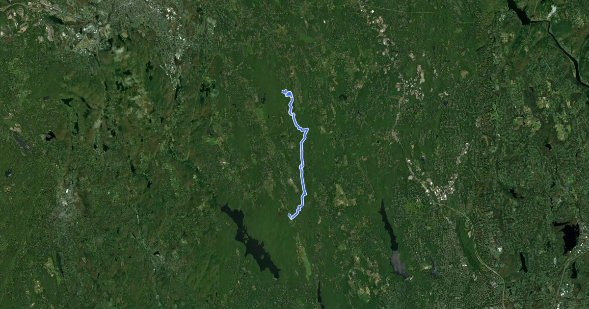 Маршрут Aspetuck Valley Trail на спутниковом снимке