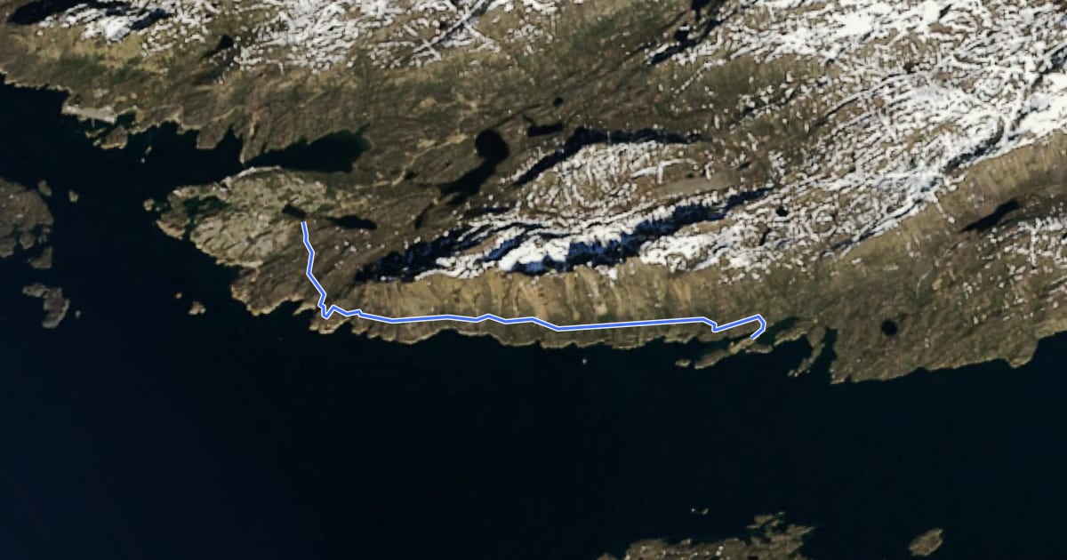 Маршрут Assaquataq Trail на спутниковом снимке