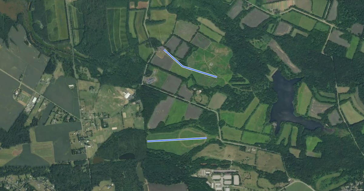 Маршрут Assunpink Wildlife Management Area на спутниковом снимке