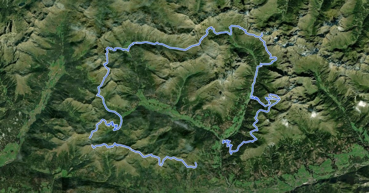 Маршрут Assweg der Herz-Ass Villgratental на спутниковом снимке