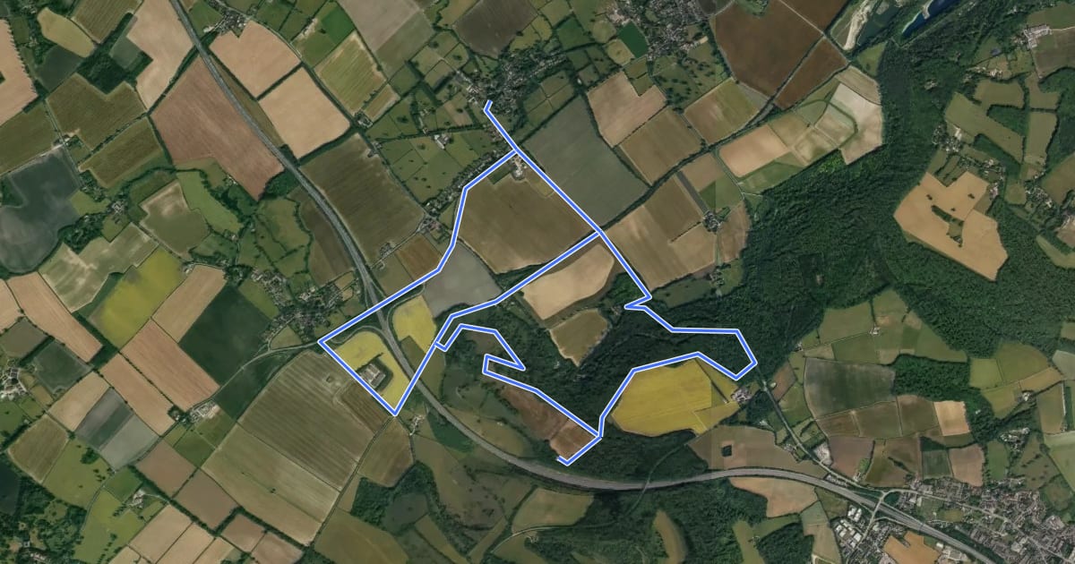 Маршрут Aston Rowant Discovery Trail на спутниковом снимке