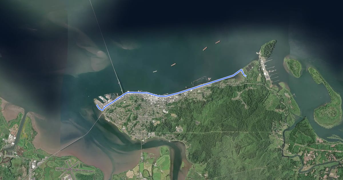 Маршрут Astoria Riverwalk на спутниковом снимке