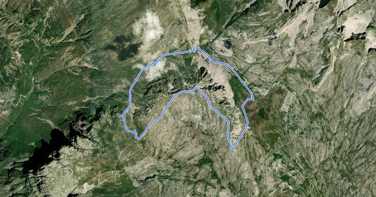 Маршрут Astraka Refuge - Astraka Circular Trail на спутниковом снимке