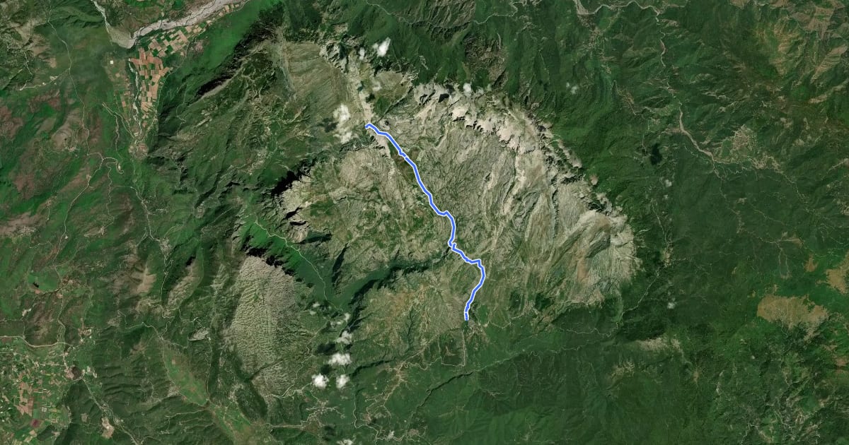Маршрут Astraka Refuge - Tsepelovo на спутниковом снимке