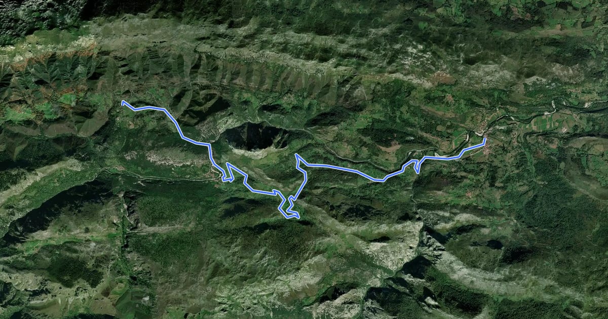 Маршрут Asturias Interior (Etapa 1) на спутниковом снимке
