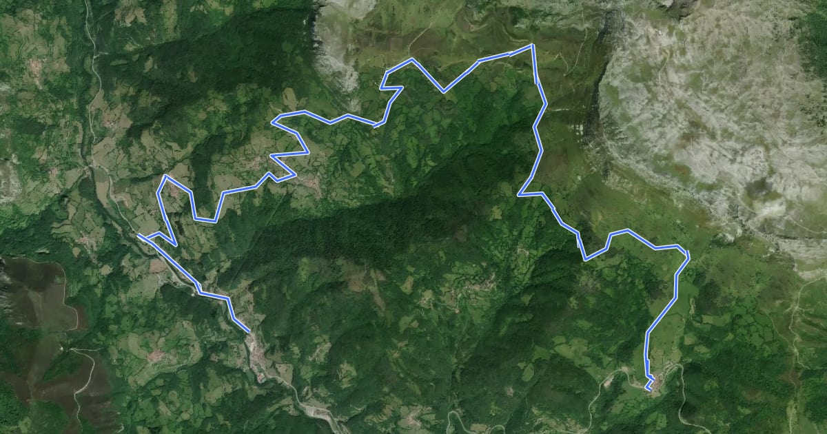 Маршрут Asturias Interior (Etapa 14) на спутниковом снимке