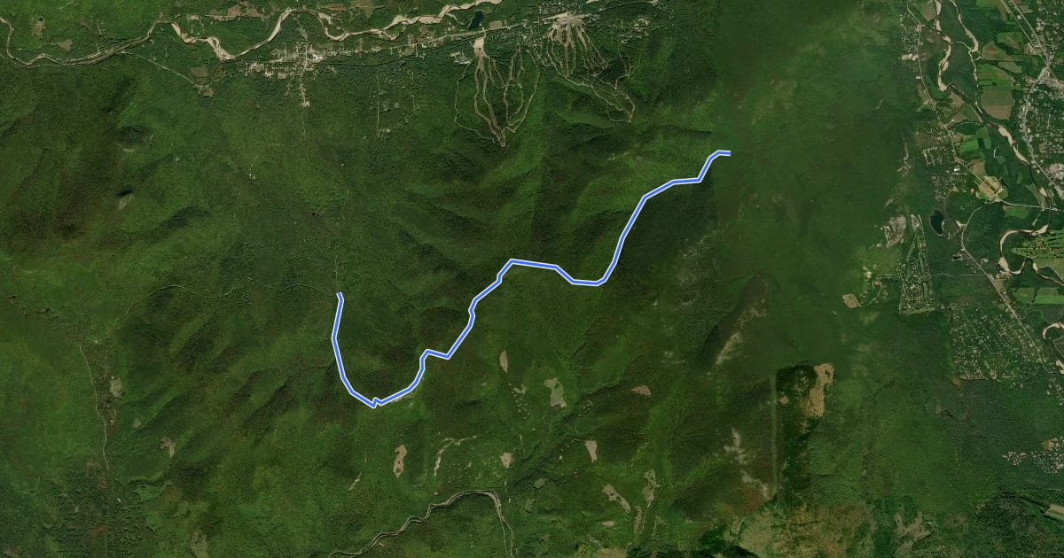 Маршрут Attitash Trail на спутниковом снимке