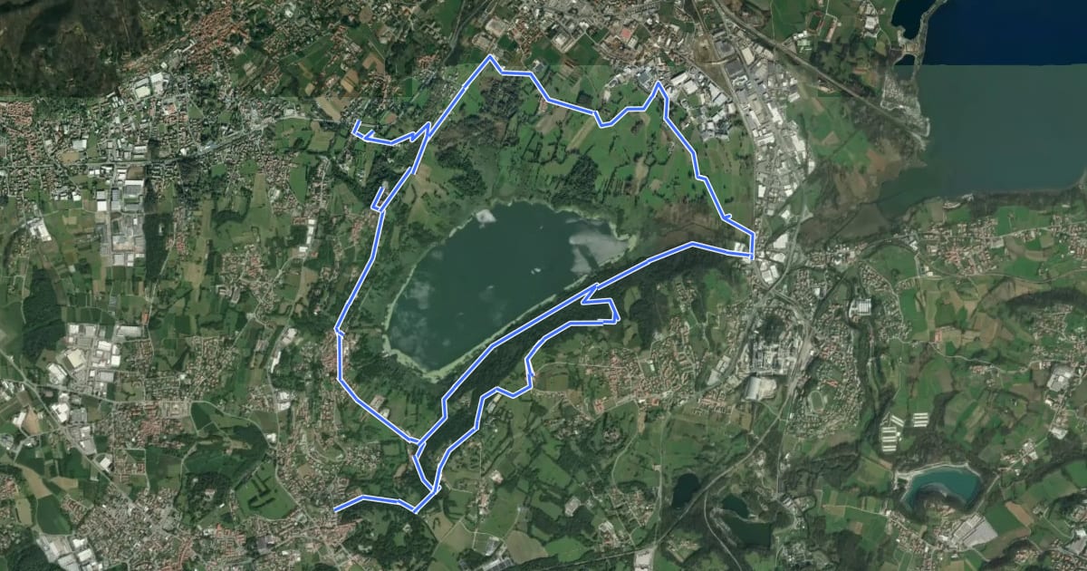 Маршрут Attorno al lago di Alserio на спутниковом снимке