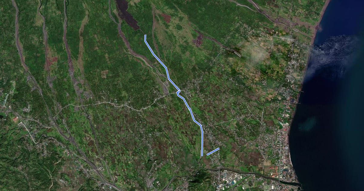 Маршрут ATV Route to Mayon Lava Dome на спутниковом снимке