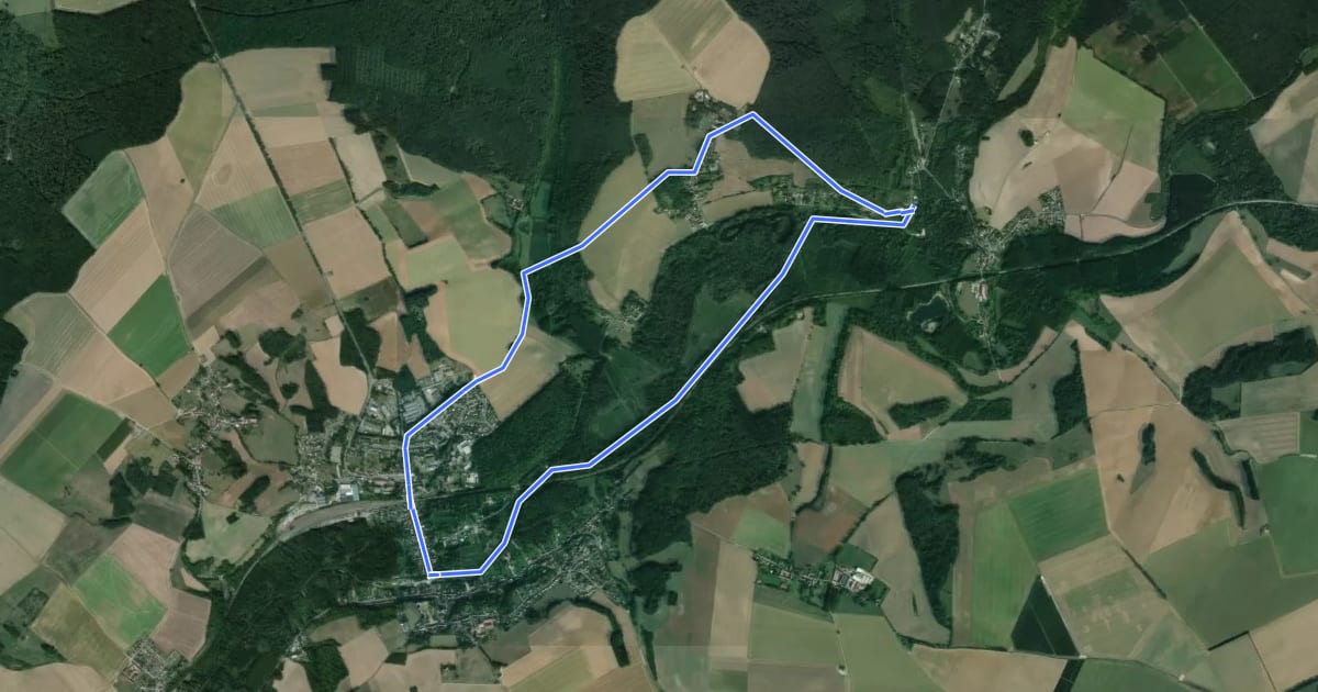 Маршрут Au Bord de l'Ourcq на спутниковом снимке