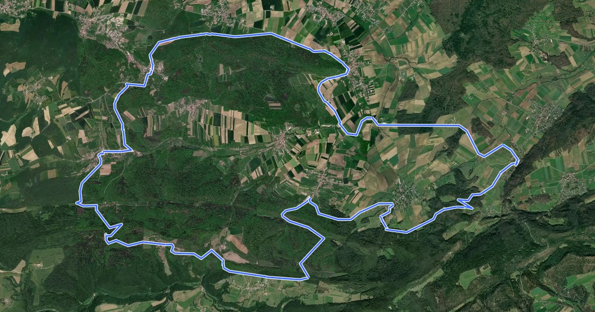 Маршрут Au Coeur du Jura Alsacien на спутниковом снимке