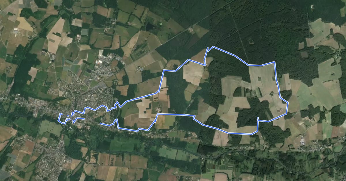 Маршрут Au détour de la Vallée du Lys на спутниковом снимке