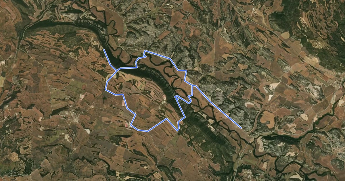 Маршрут Aubaga-solana. Espai d'Interés Natural Protegit de la Vall del Riu Llobregós на спутниковом снимке