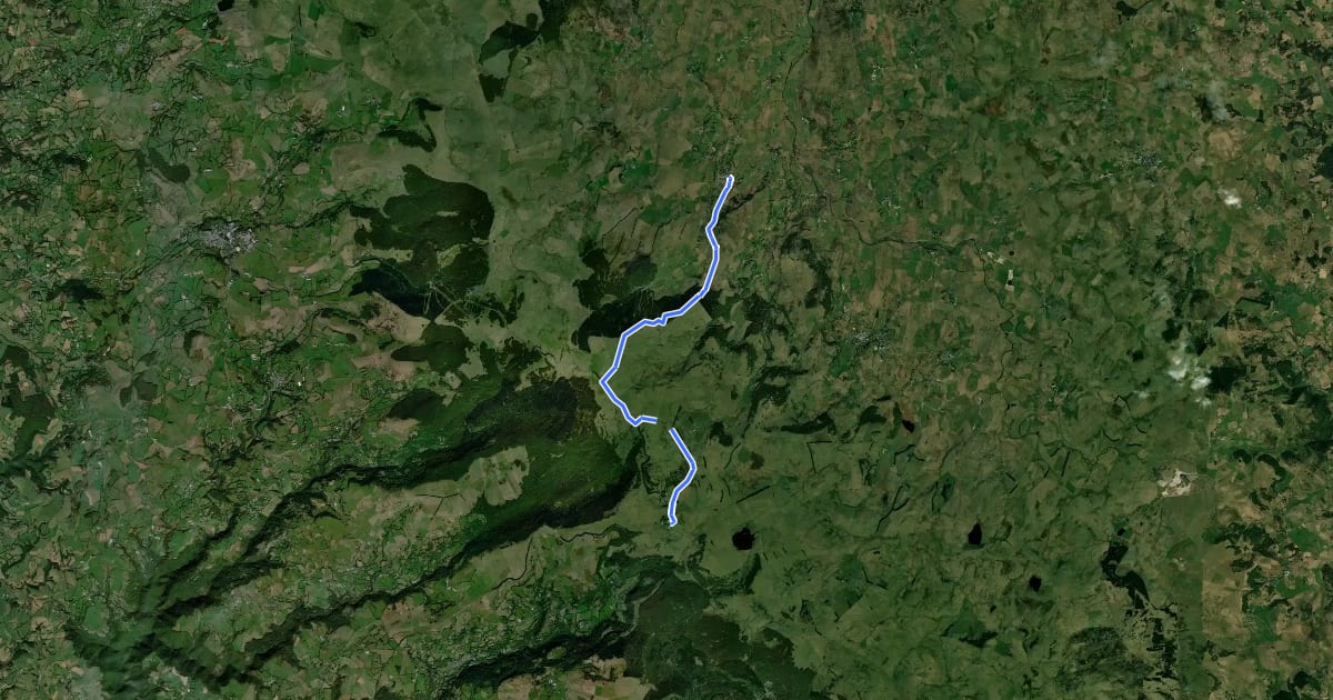 Маршрут Aubrac au Coeur - Aubrac-Saint-Urcize на спутниковом снимке