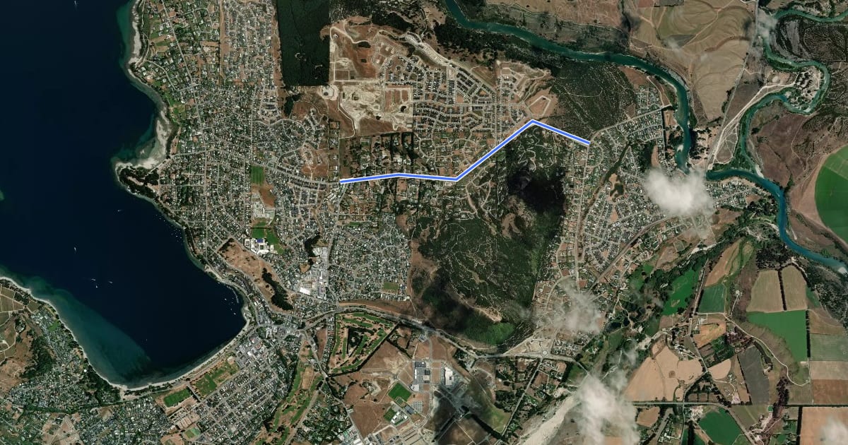Маршрут Aubrey Road Shared Path на спутниковом снимке