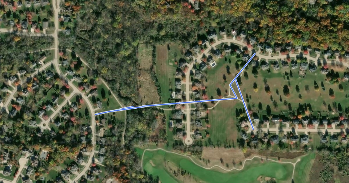 Маршрут Auburn Hills Trail на спутниковом снимке