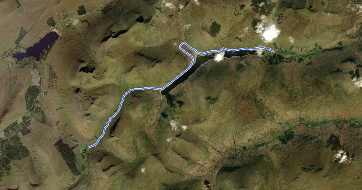 Маршрут Auch to Glen Lyon на спутниковом снимке