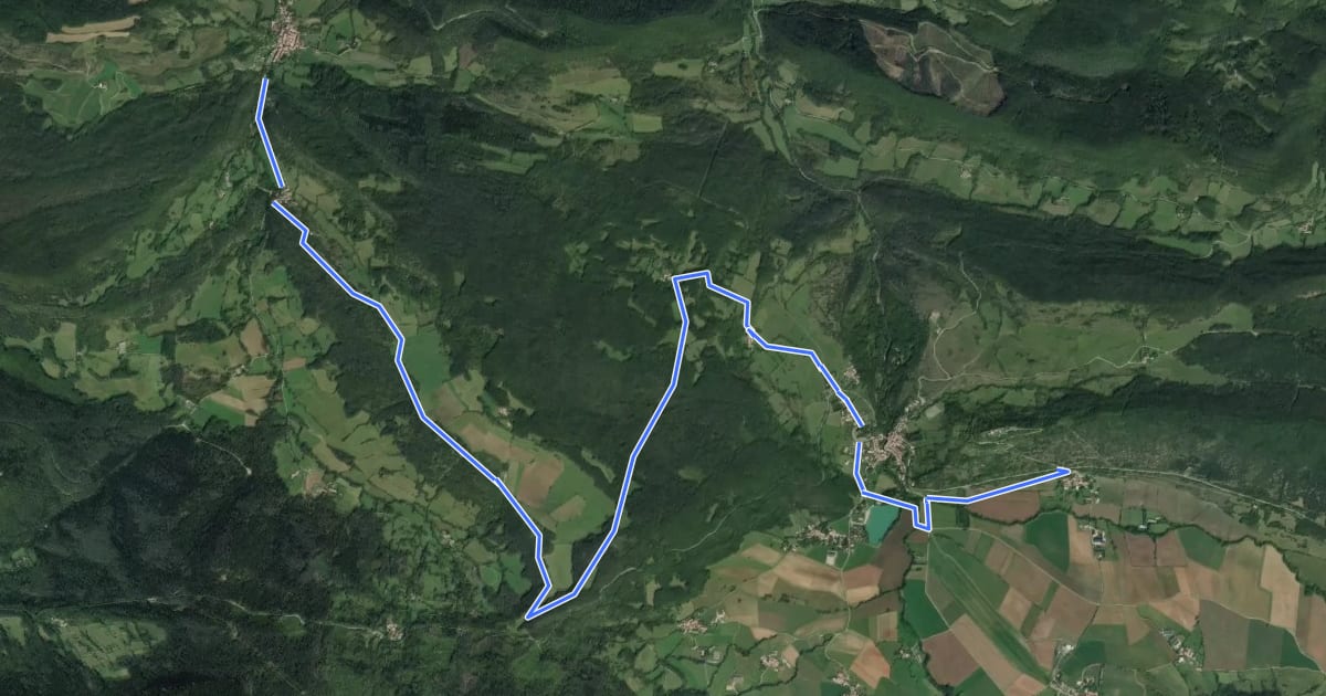 Маршрут Aude en Pyrénnées 19 на спутниковом снимке