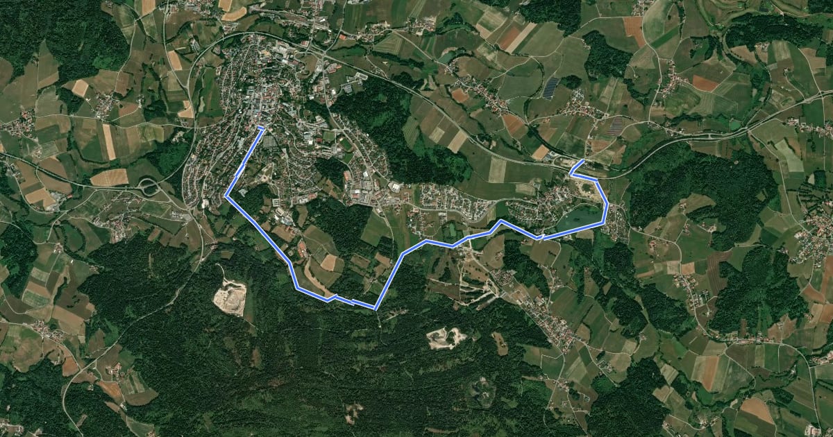 Маршрут Auen-Radweg на спутниковом снимке