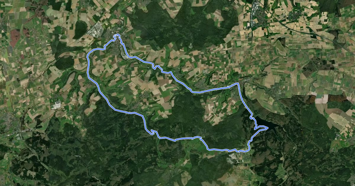 Маршрут Auen-Radweg на спутниковом снимке