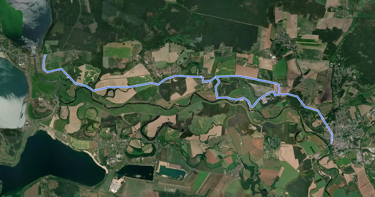 Маршрут Auen-Radweg на спутниковом снимке
