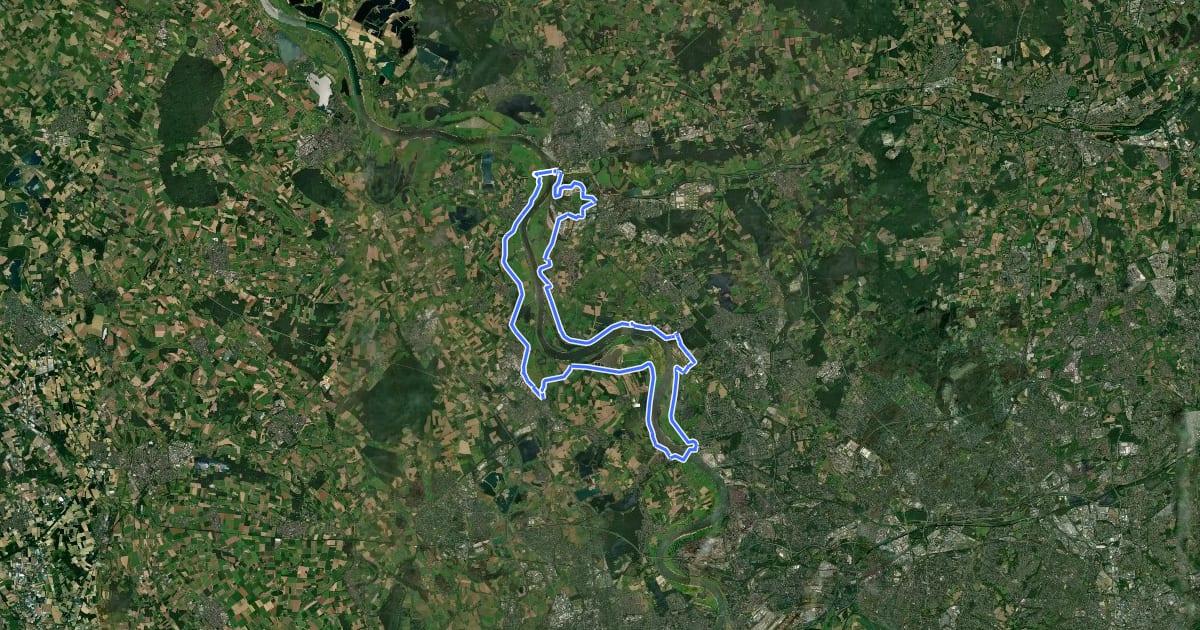 Маршрут Auenland – Den Rhein erfahren на спутниковом снимке