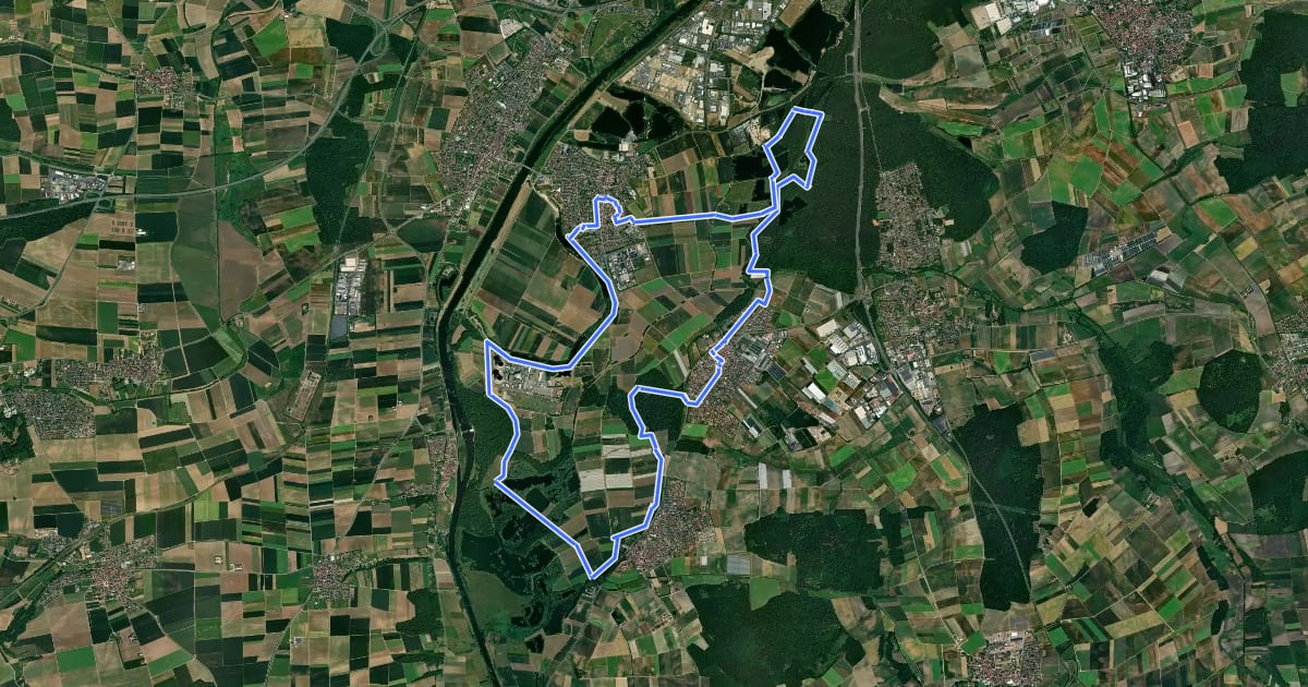 Маршрут Auenwaldweg - Schweinfurter Mainbogen на спутниковом снимке
