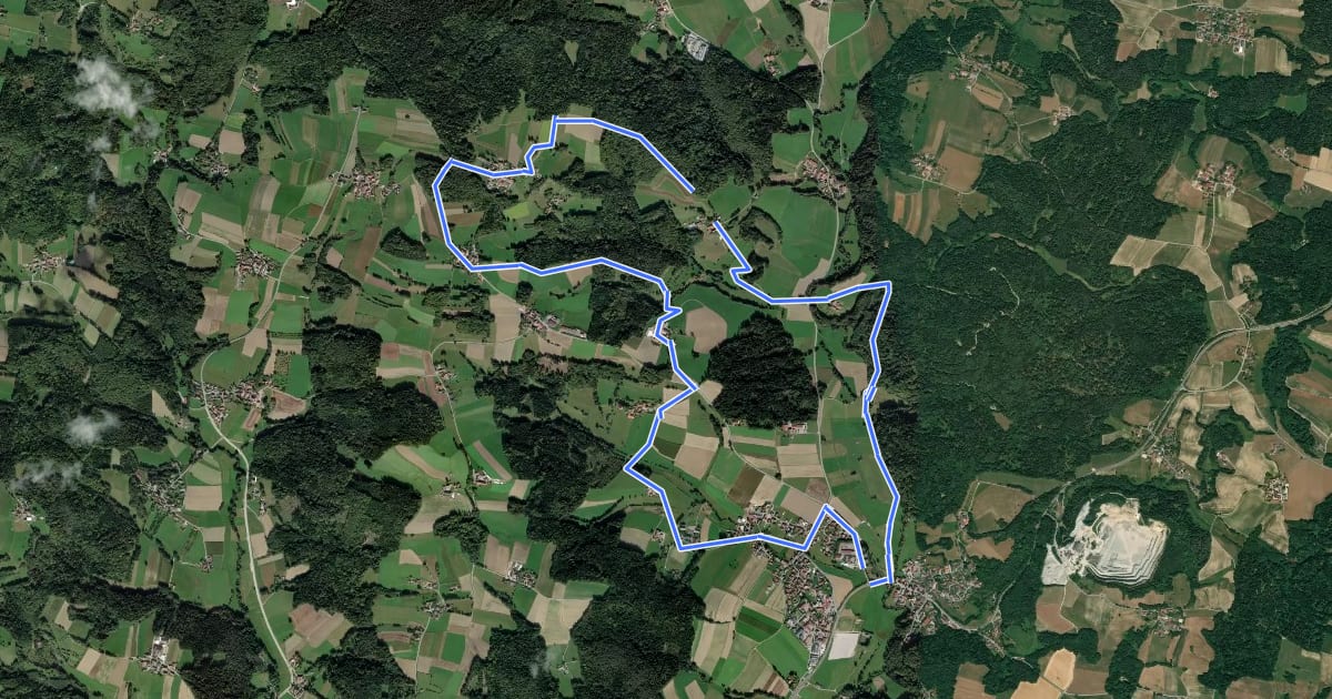 Маршрут Auerbacher Rundwanderweg Nr. 16 на спутниковом снимке