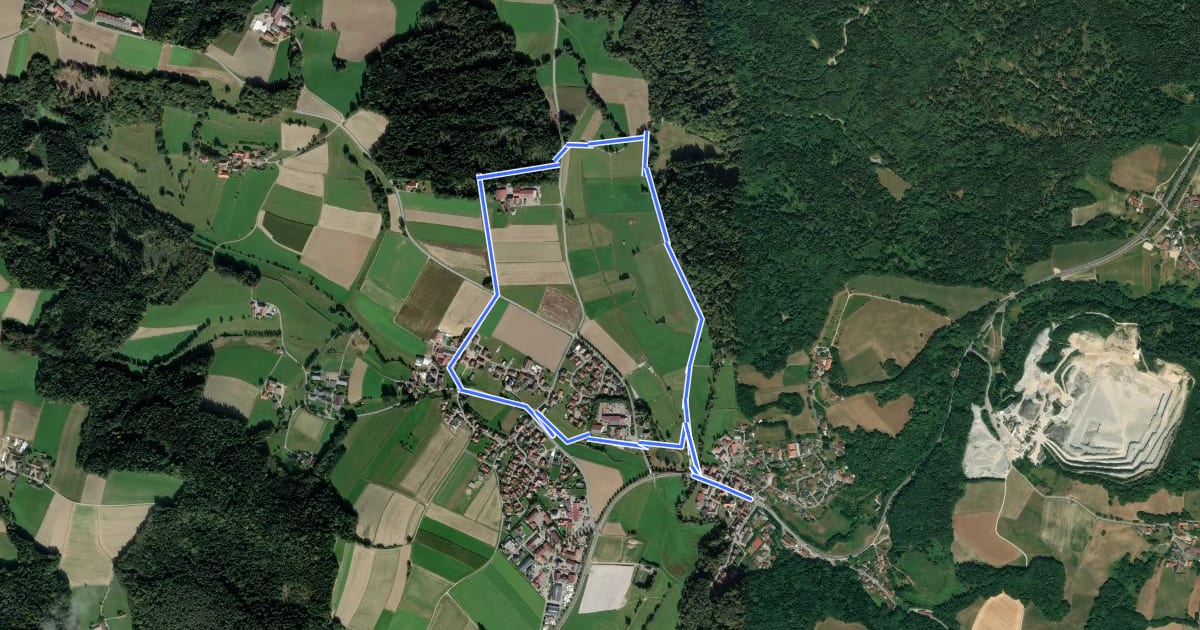 Маршрут Auerbacher Winterwanderweg на спутниковом снимке