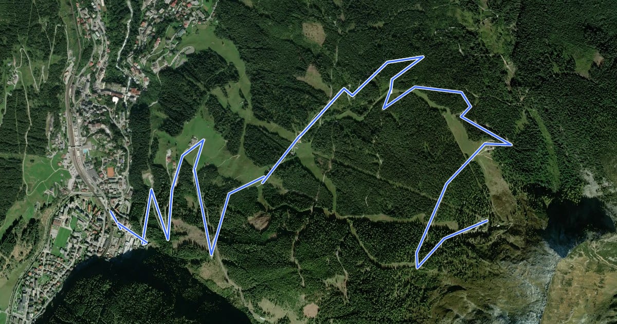 Маршрут Auf den Graukogel на спутниковом снимке