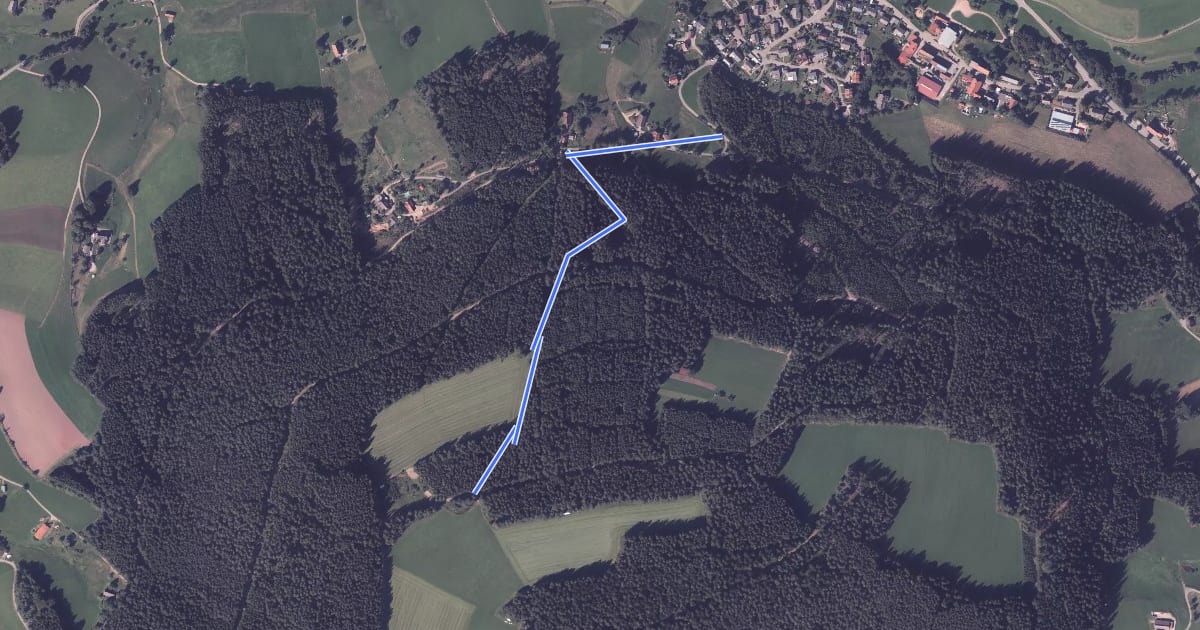 Маршрут Auf der Eck Ost - Bruckenwald на спутниковом снимке