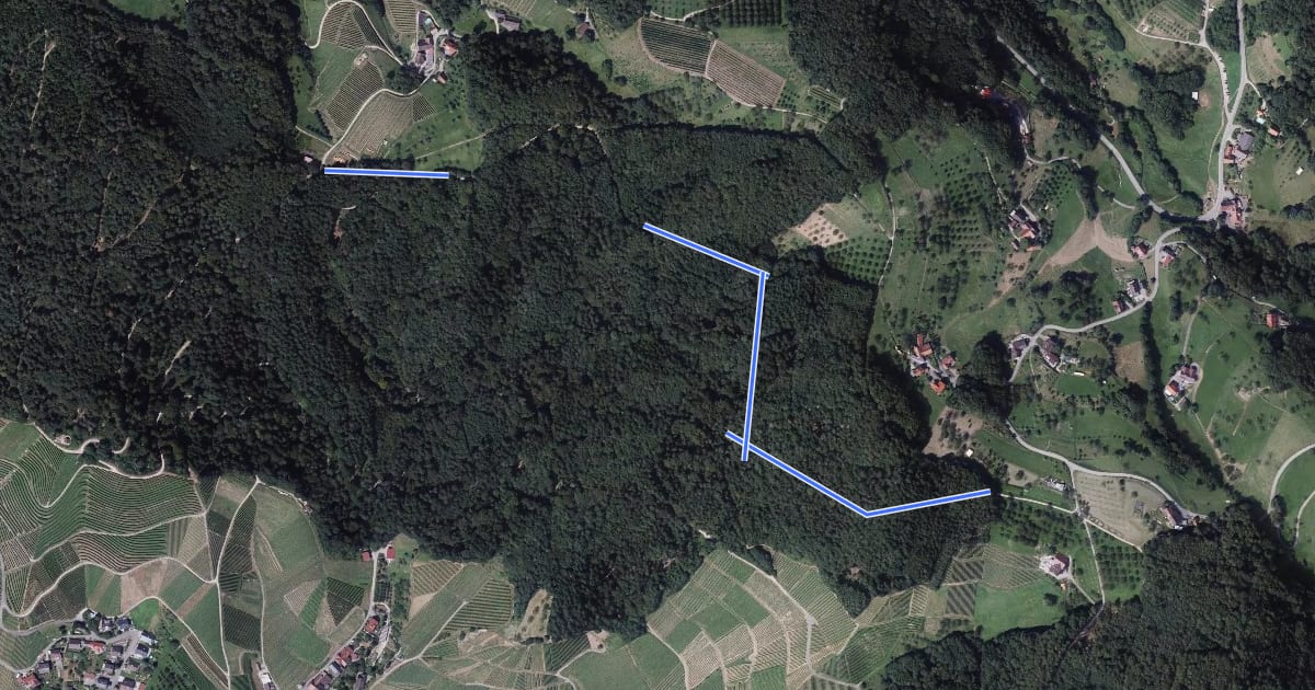 Маршрут Auf der Eck - Wolfersberg на спутниковом снимке