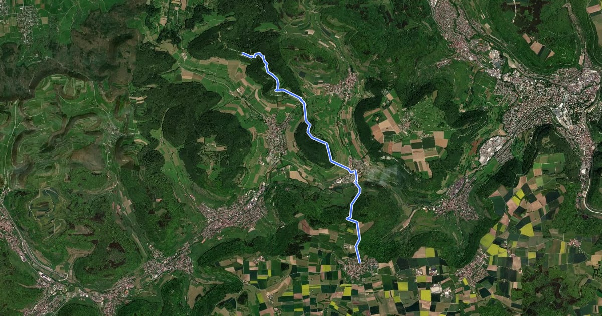 Маршрут Aufhausen Wasserberg на спутниковом снимке