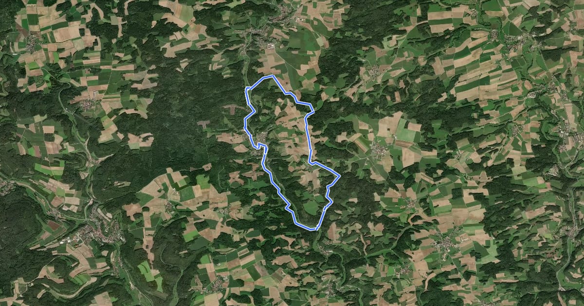 Маршрут Aufseß Rundwanderweg Gelber Ring на спутниковом снимке