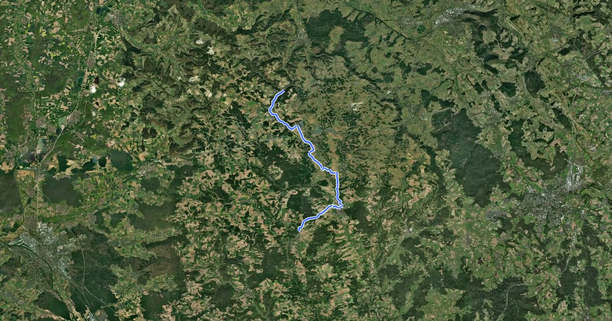 Маршрут Aufseßtal - Kleinziegenfeldertal на спутниковом снимке